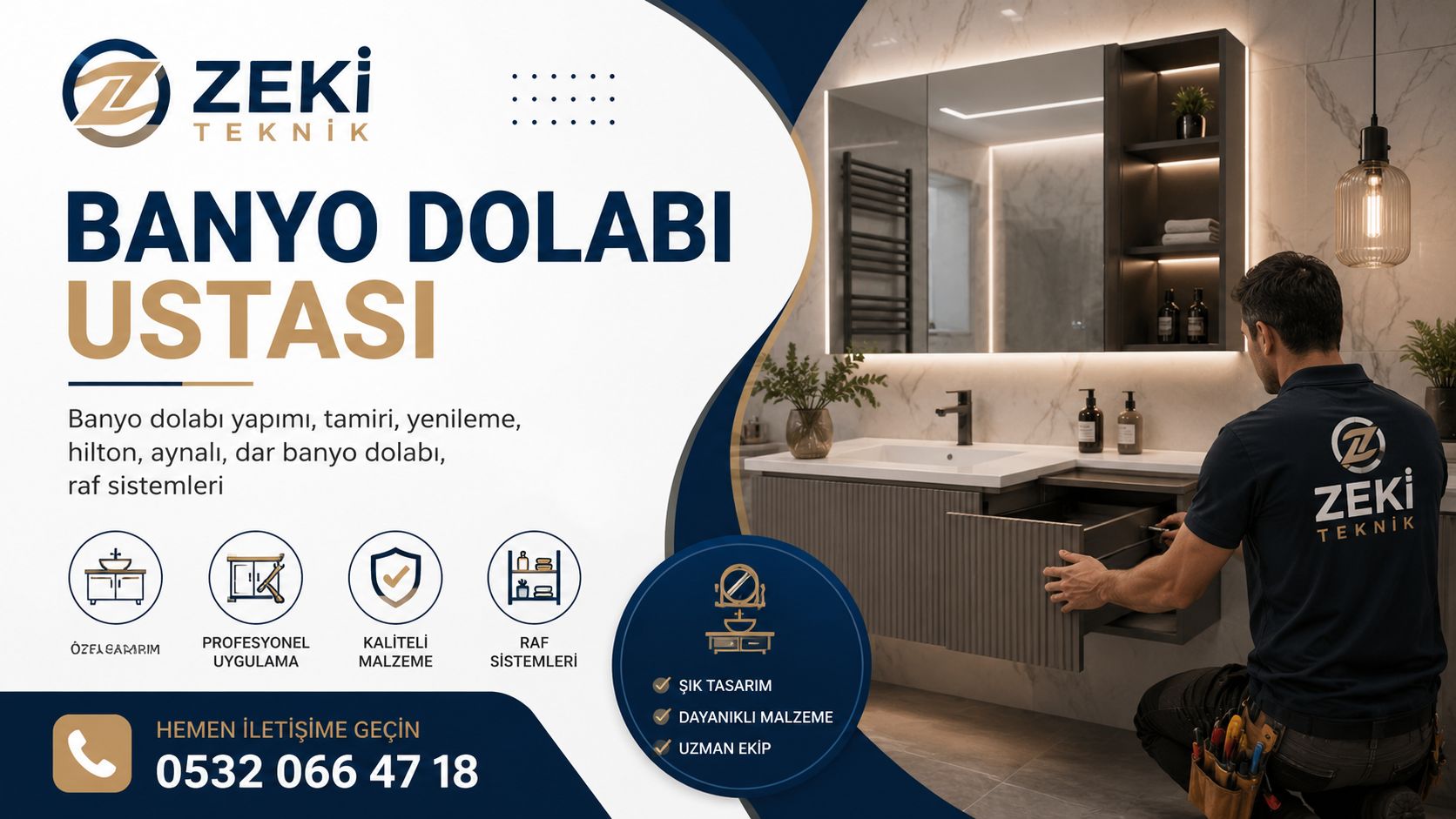 Ahşap Banyo Dolabı